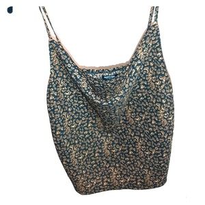Cowl neck leopard print tank top
